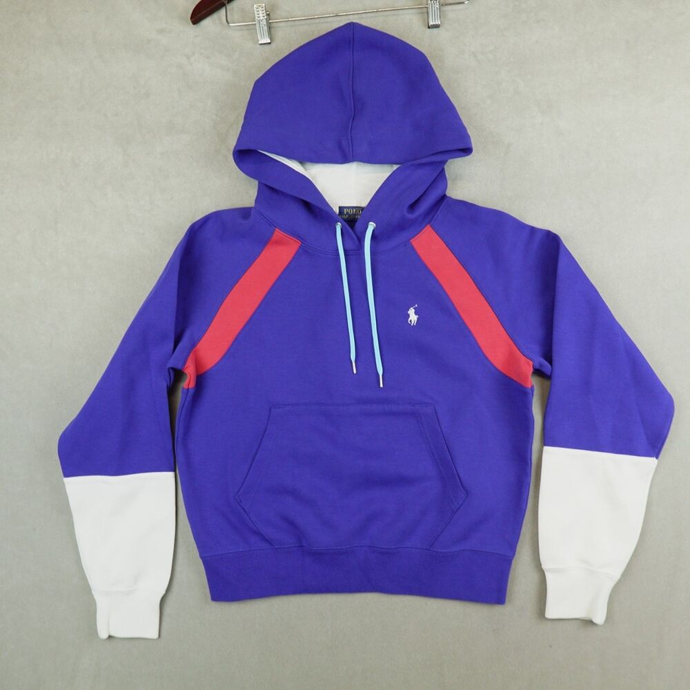 NEW Polo Ralph Lauren Hoodie Double Knit Tech Fleece Sweatshirt Womens Small